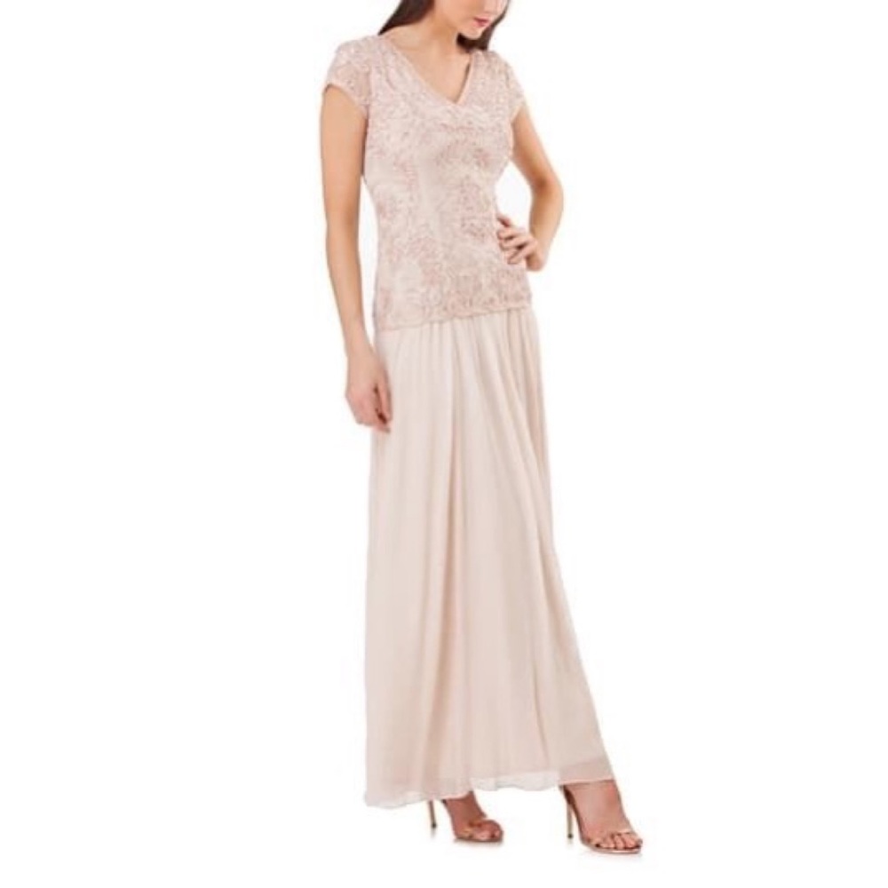 JS Collections Soutache Applique Gown Champagne 4